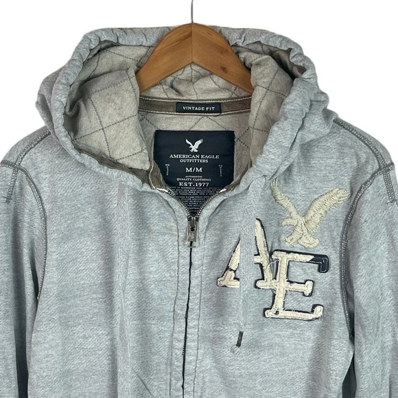 B4 Mens American Eagle Outfitters Vintage Fit Hoodie Sweatshirt Jacket M - Picture 3 of 5